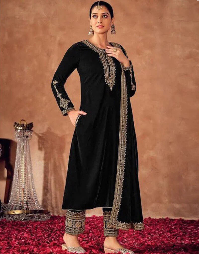 Black suit top salwar for women