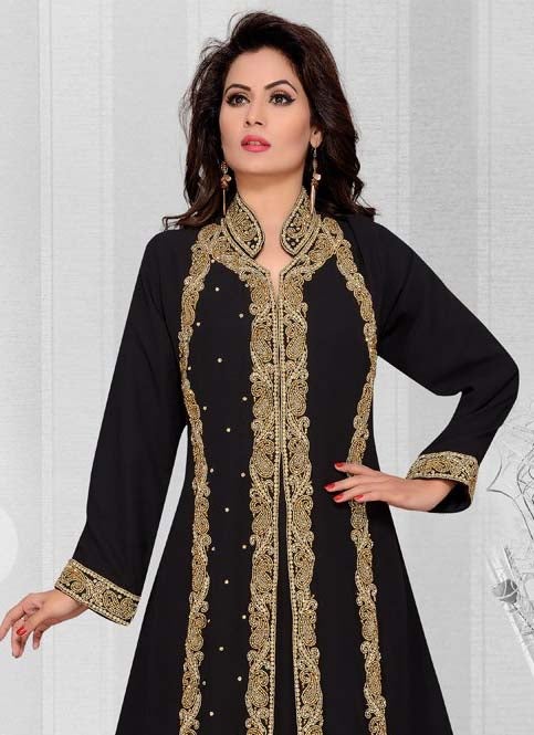 Dubai Style Resham Work Kaftan main image 1
