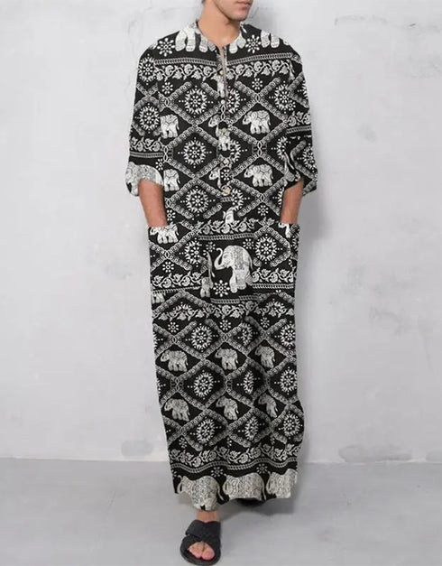 Embrace Arabian Nights: Flowing Striped Robes for the Modern Sheik