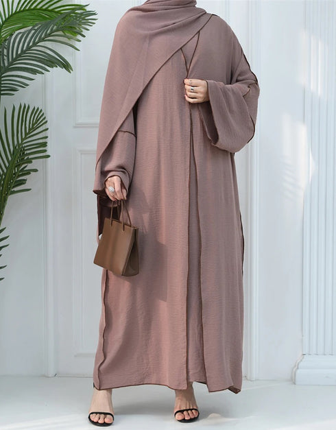 Eid Elegance: Ramadan Abaya 2-Piece Set with Hijab, Perfect Muslim Ensemble for the Joyous Occasion