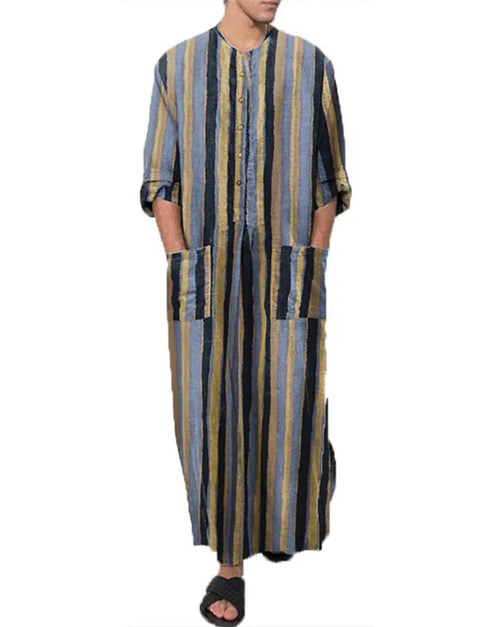 Embrace Arabian Nights: Flowing Striped Robes for the Modern Sheik