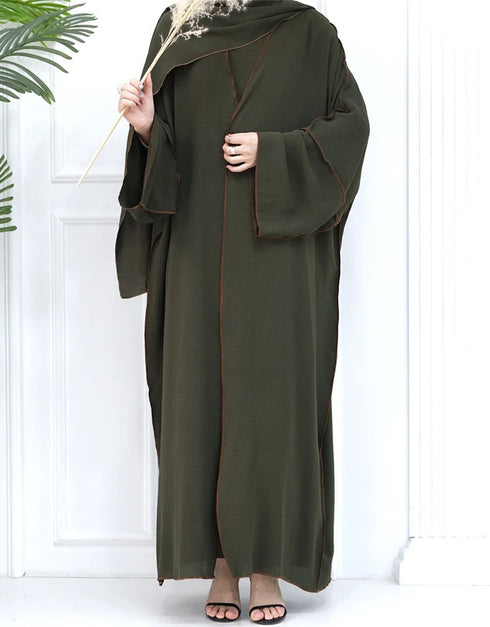 Eid Elegance: Ramadan Abaya 2-Piece Set with Hijab, Perfect Muslim Ensemble for the Joyous Occasion