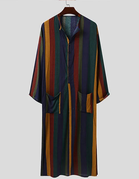 Embrace Arabian Nights: Flowing Striped Robes for the Modern Sheik