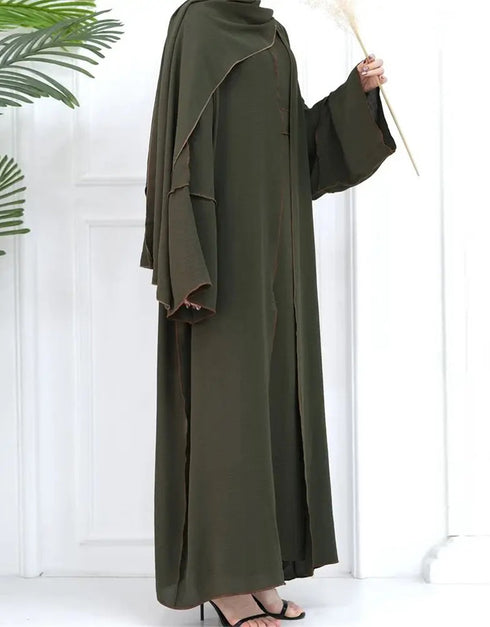 Eid Elegance: Ramadan Abaya 2-Piece Set with Hijab, Perfect Muslim Ensemble for the Joyous Occasion