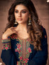 Navy Blue Georgette Pant Suit 159819 Closure View