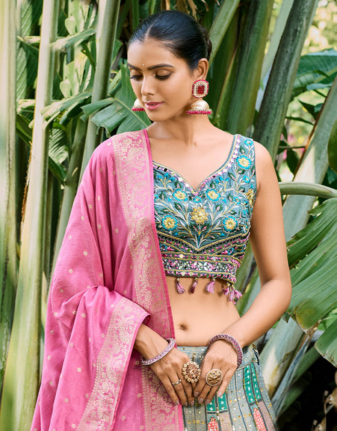 Designer Wedding Party Wear Heavy Readymade Lehenga Choli Collection Multi Art Silk Lehenga Choli