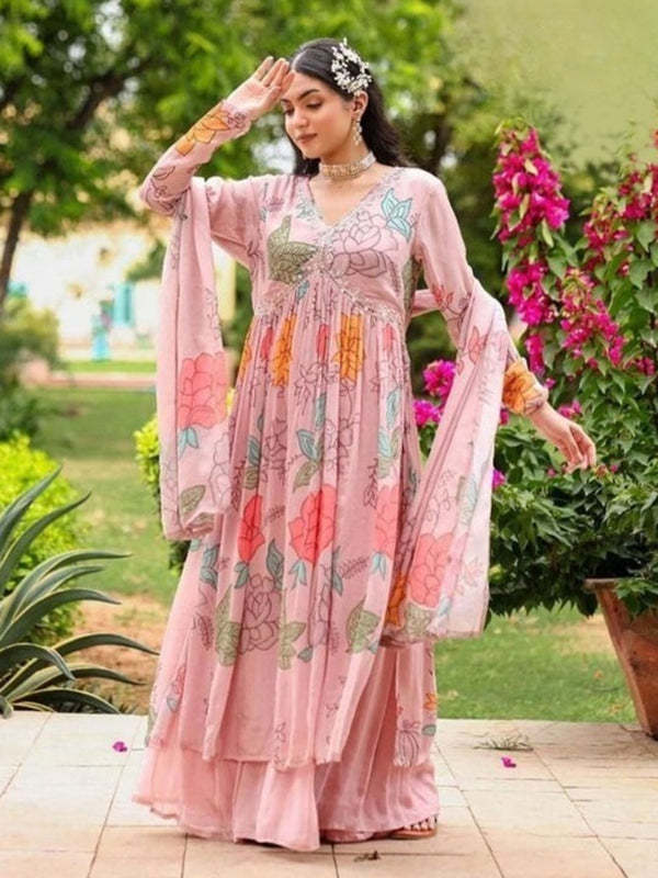 Pink Georgette Anarkali Dress 184362