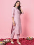 Lavender Silk Blend Pant Suit Back View