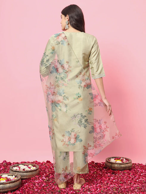 Pista Silk Blend Pant Suit Salwar Kameez