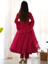 Rani Pink Heavy Faux Georgette Leheriya Print With Micro Cotton Inner Anarkali Dress 187723 Salwar Kameez