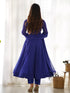 Royal Blue Heavy Faux Georgette Leheriya Print With Micro Cotton Inner Anarkali Dress 187724 Salwar Kameez