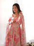 Peach Pink Heavy Faux Georgette Floral Print With Micro Cotton Inner Anarkali Dress 187725 Closure View