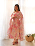 Peach Pink Heavy Faux Georgette Floral Print With Micro Cotton Inner Anarkali Dress 187725 Back View