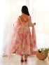 Peach Pink Heavy Faux Georgette Floral Print With Micro Cotton Inner Anarkali Dress 187725 Salwar Kameez