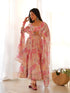 Peach Pink Heavy Faux Georgette Floral Print With Micro Cotton Inner Anarkali Dress 187725