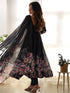 Black Heavy Pure Soft Organza Silk Print With Micro Cotton Inner Anarkali Dress 187866 Salwar Kameez