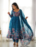 Rama Heavy Pure Soft Organza Silk Print With Micro Cotton Inner Anarkali Dress 187868 Back View