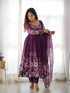 Wine Heavy Pure Soft Organza Silk Print With Micro Cotton Inner Anarkali Dress 187869 Salwar Kameez