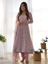 Pink Heavy Chiffon Floral Print With Micro Cotton Inner Anarkali Dress 187870 Salwar Kameez