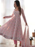 Pink Heavy Chiffon Floral Print With Micro Cotton Inner Anarkali Dress 187870