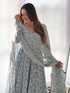 Sky Heavy Chiffon Floral Print With Micro Cotton Inner Anarkali Dress 187871 Closure View