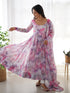 Multi Color Heavy Pure Soft Organza Silk Print With Micro Cotton Inner Anarkali Dress 187872 Back View