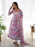 Multi Color Heavy Pure Soft Organza Silk Print With Micro Cotton Inner Anarkali Dress 187872 Salwar Kameez