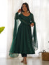Green Heavy Faux Georgette Leheriya Print With Micro Cotton Inner Anarkali Dress 187873