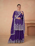 Purple Chinon Silk Sharara Suit 189107