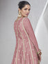 Pink Chinon Silk Sharara Suit 189121 Back View