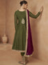 Green Chinon Silk Pant Suit 189128 Back View