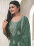 Green Organza Pant Suit 189207 Closure View