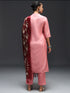 Baby Pink Cotton Silk Blend Pant Suit 189446 Back View