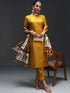 Yellow Cotton Silk Blend Pant Suit 189448