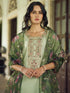 Olive Green Viscose Rayon Pant Suit 189453 Closure View