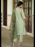 Olive Green Viscose Rayon Pant Suit 189453 Back View