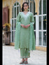 Olive Green Silk Blend Pant Suit 189461