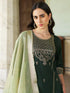 Dark Green Viscose Rayon Pant Suit 189466 Closure View