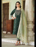 Dark Green Viscose Rayon Pant Suit 189466