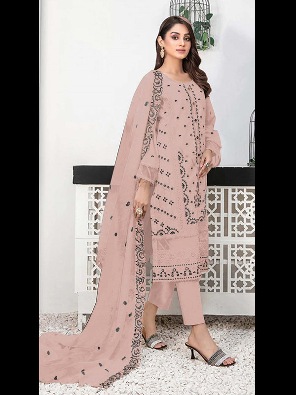Peach Georgette Pant Suit 189495