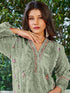 Green Georgette Pant Suit 189498 Closure View