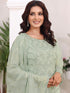 Green Georgette Pant Suit 189503 Closure View