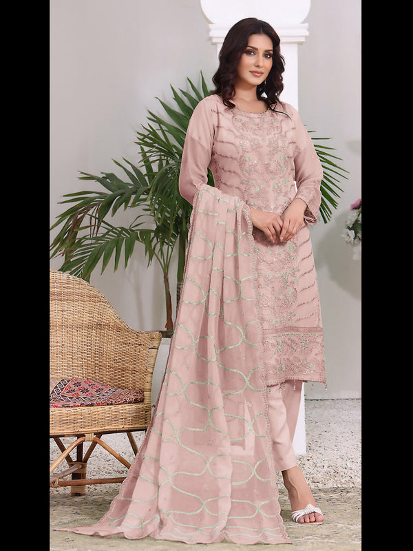Peach Georgette Pant Suit 189504