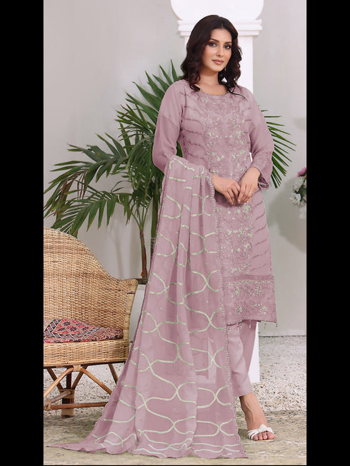 Pink Georgette Pant Suit 189506