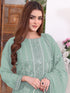 Light Green Georgette Pant Suit 189516 Closure View