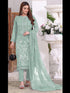 Light Green Georgette Pant Suit 189516