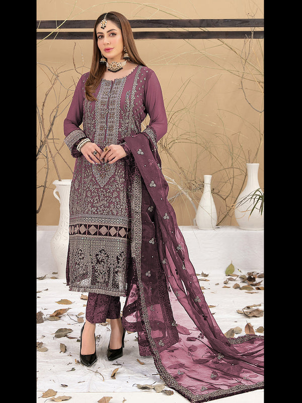 Wine Georgette Pant Suit 189522