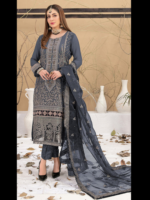 Grey Georgette Pant Suit 189523
