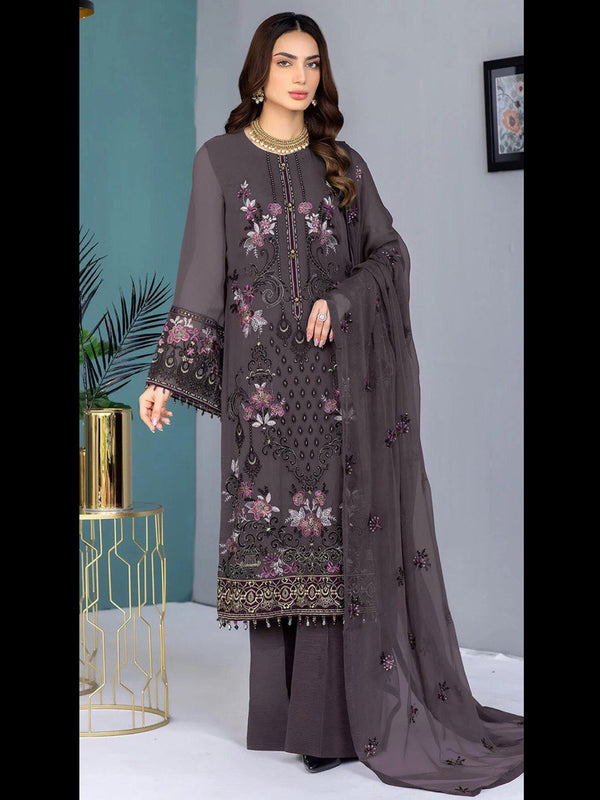 Mauve Georgette Pant Suit 189526