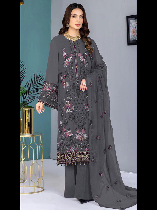 Grey Georgette Pant Suit 189529